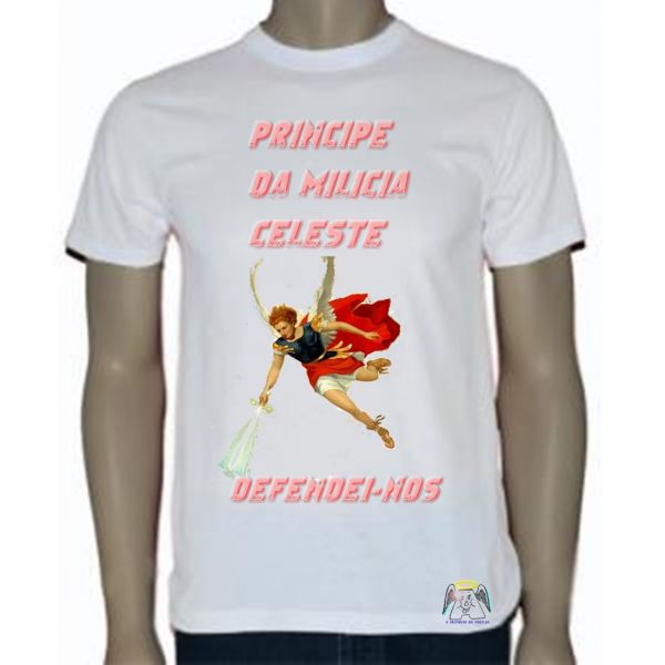 Camisa masculina Principe da Milicia celeste defendei-nos